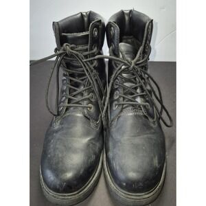 Lugz men's‎ steel toe black boots. lace up, slip resistance Dr. Scholl's sz 6.5